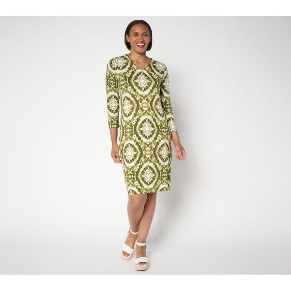 Over 50 & Fabulous Women's Petite Dress PXL Rayon Spandex Multi-colored A695501